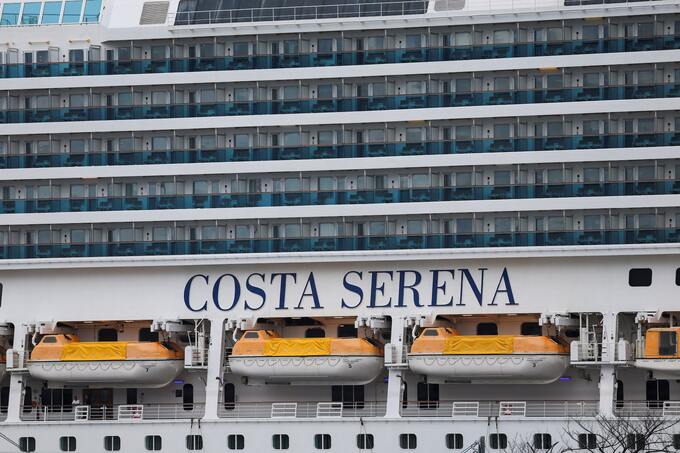 Italian cruise ship Costa Serena, which will serve as accommodation for 4,000 to 5,000 participants during the Aichi-Nagoya 2026 Asian Games, docked at the port of Nagoya, Japan, on Sept. 15, 2026.