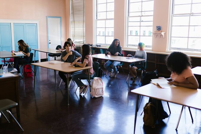 Highschool students in a classroom in the U.S. Photo by Pexels