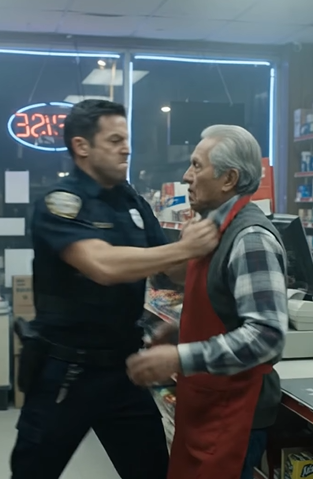 The first thing the old man noticed was the badge.