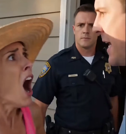 She Climbed His Fence and Grabbed His Shirt — Then the Officer Looked Up at the Camera