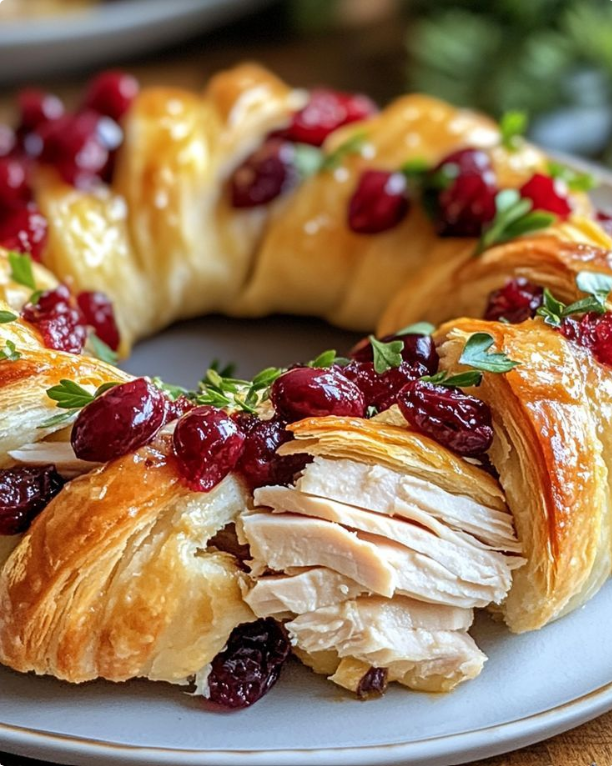Cranberry Turkey Puff Pastry Ring
