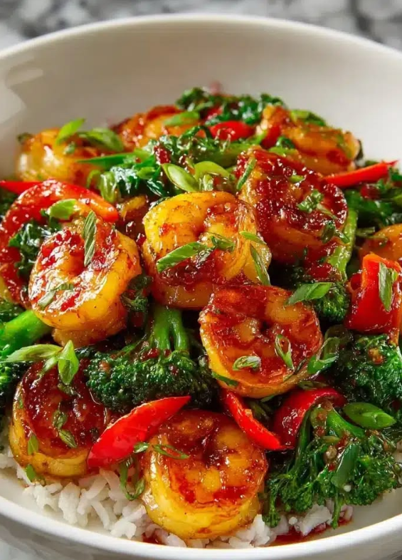 Honey Garlic Shrimp & Broccoli Rice Bowl